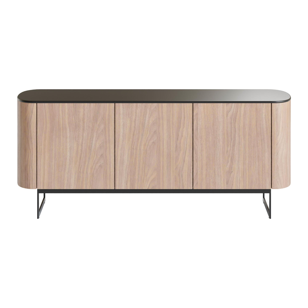 Sideboard aus Naturholz mit Metallgestell