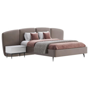 Modernes Polsterbett in Taupe