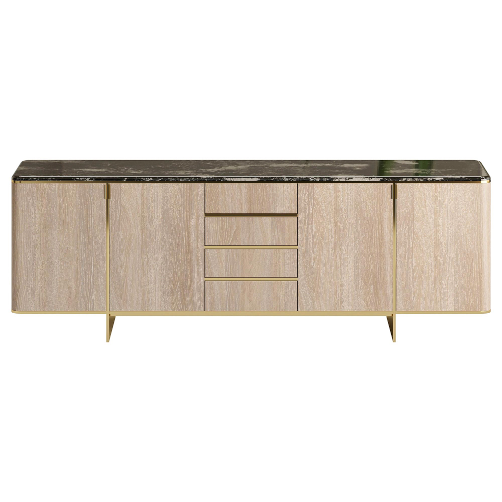 Luxus-Sideboard mit Marmorplatte & Goldakzenten